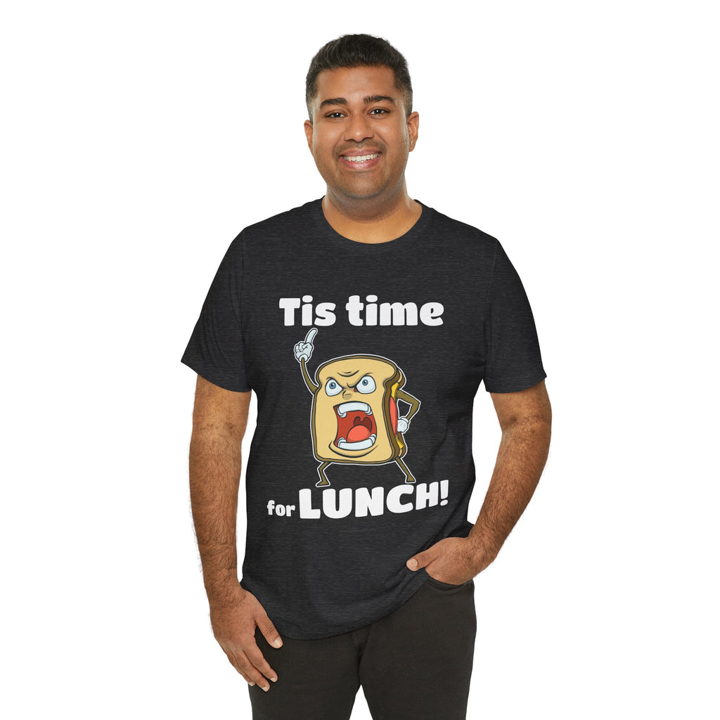 Cartoon Sandwich Declares Lunch Time | Dark Colors Unisex Tee