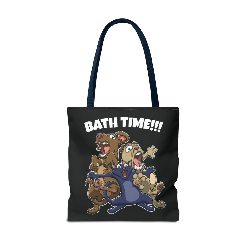 Funny Bath Time Cat & Dogs Cartoon | Tote Bag