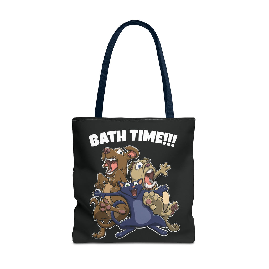 Funny Bath Time Cat & Dogs Cartoon | Tote Bag