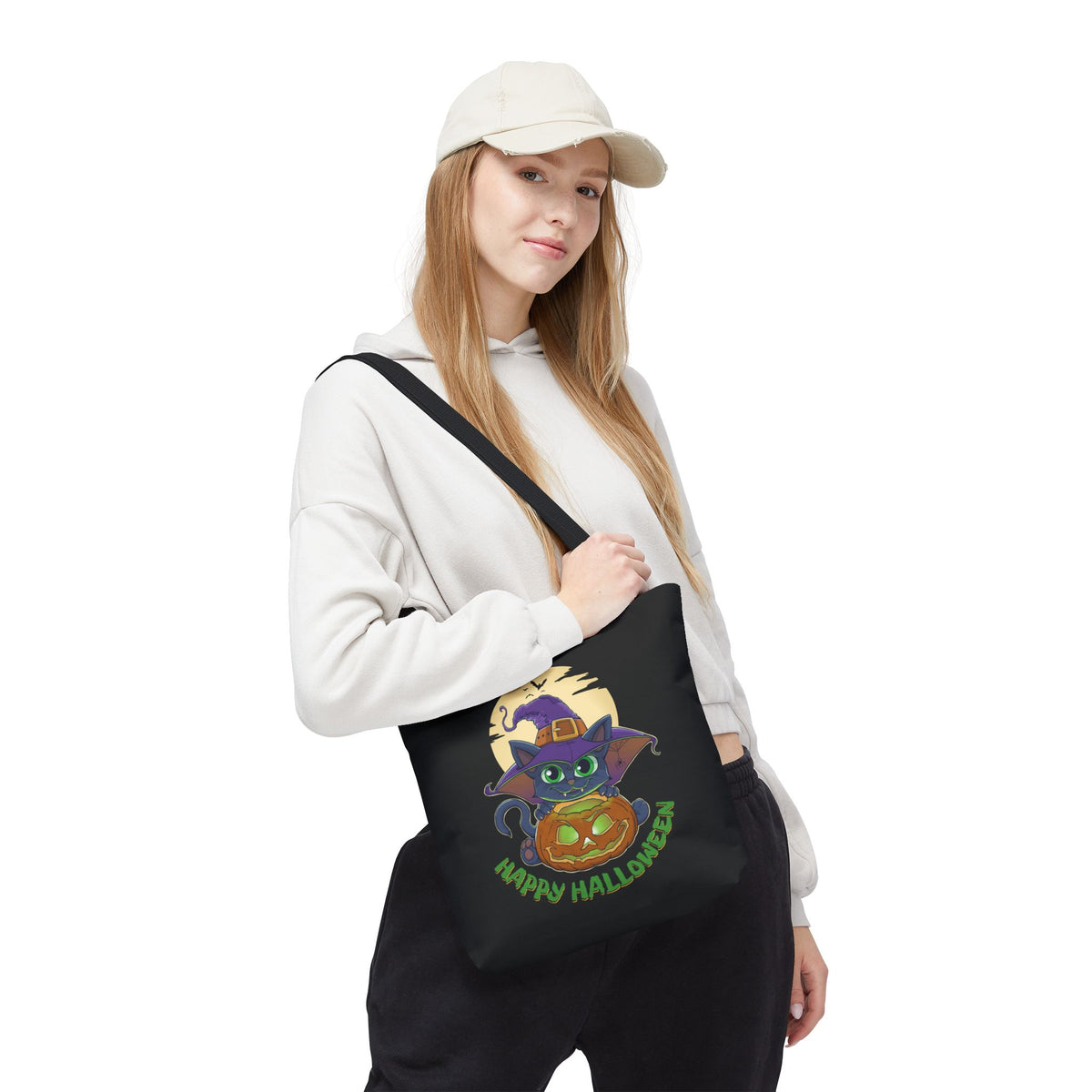 Pumpkin Witch Cat | Halloween Tote Bag