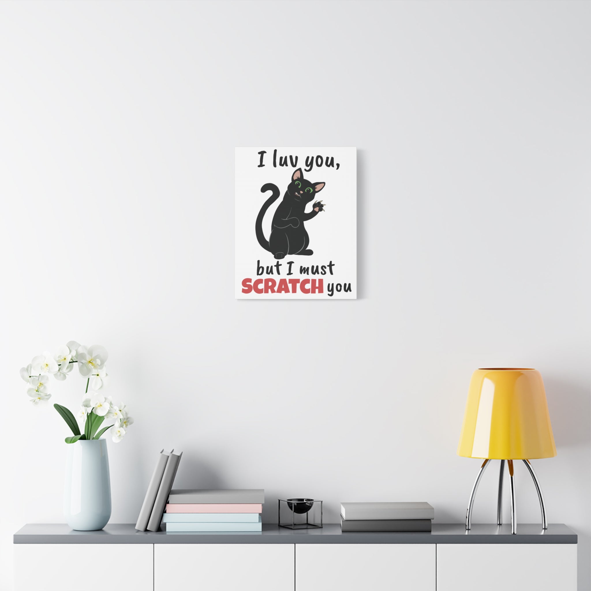 Cats Scratch Canvas Print | Funny Scratch Design Wall Art for Cat Lovers