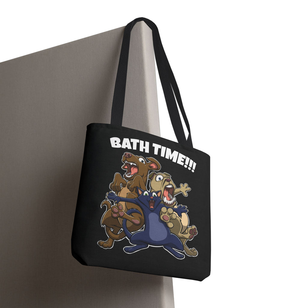 Funny Bath Time Cat & Dogs Cartoon | Tote Bag