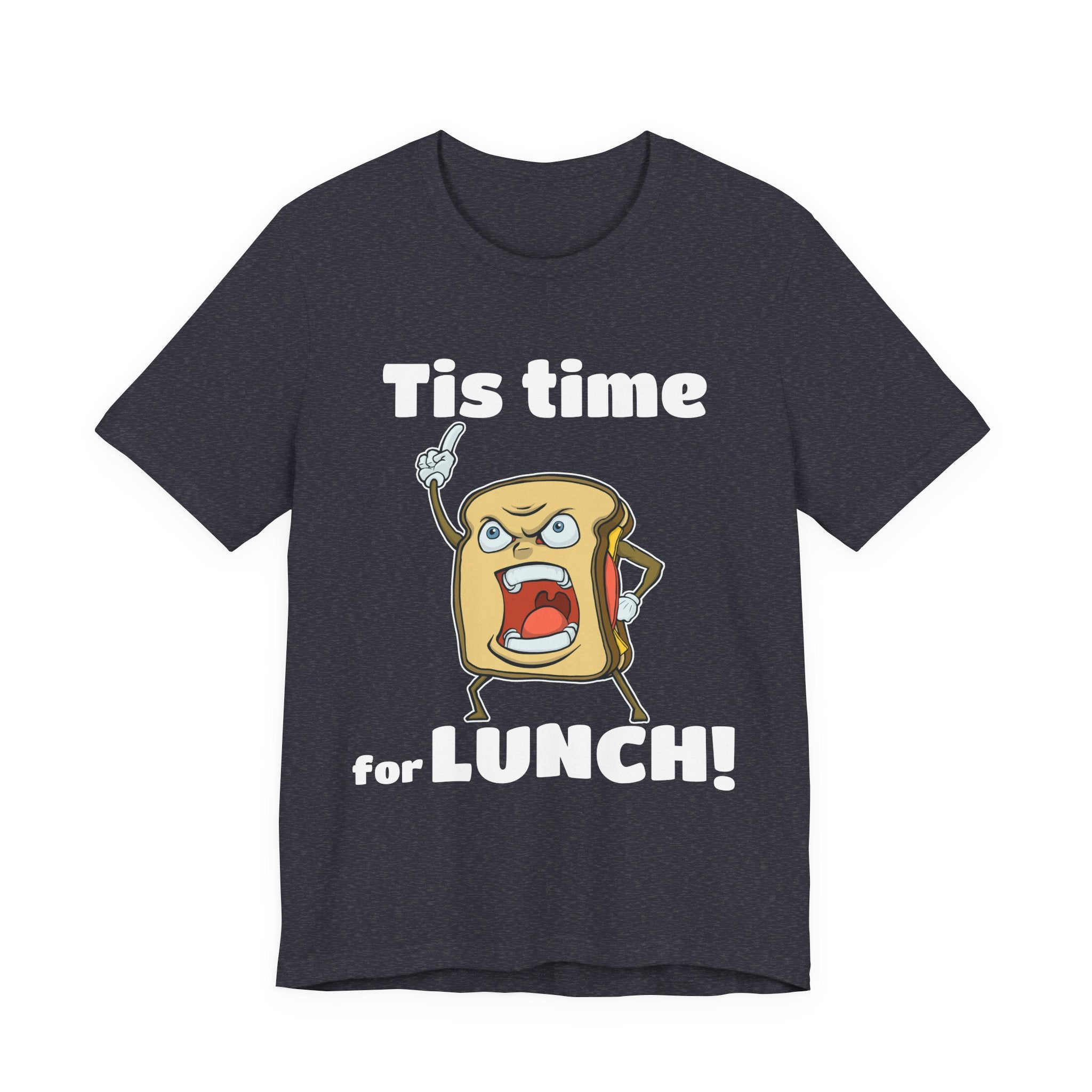 Cartoon Sandwich Declares Lunch Time | Dark Colors Unisex Tee
