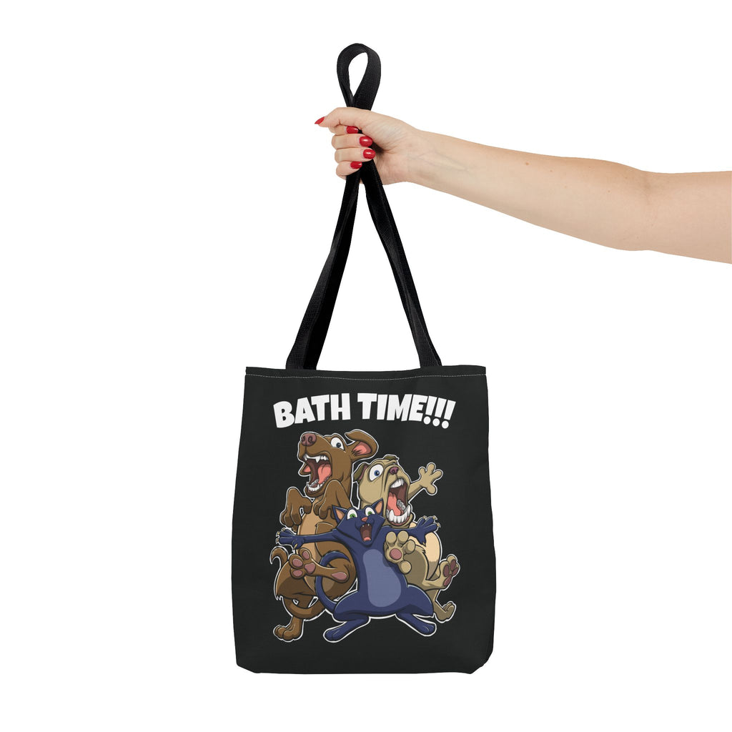 Funny Bath Time Cat & Dogs Cartoon | Tote Bag