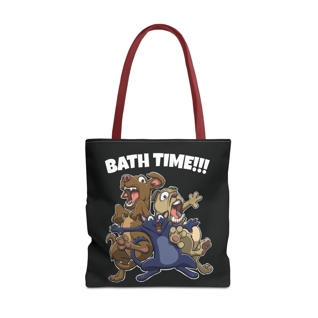 Funny Bath Time Cat & Dogs Cartoon | Tote Bag