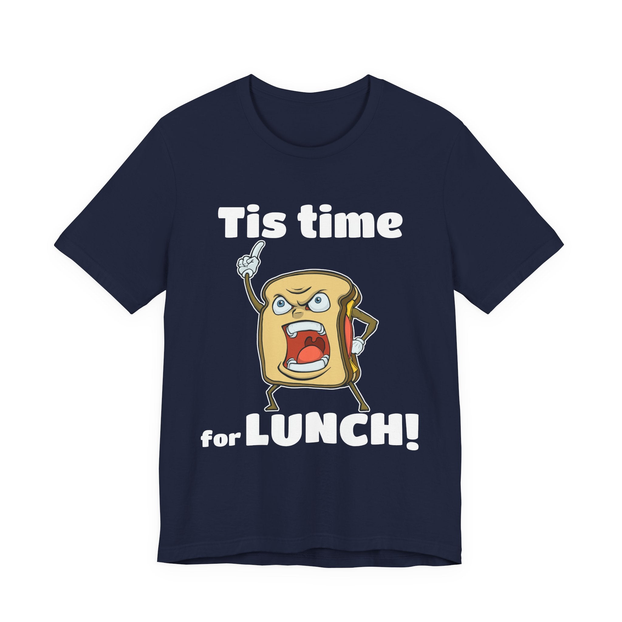 Cartoon Sandwich Declares Lunch Time | Dark Colors Unisex Tee