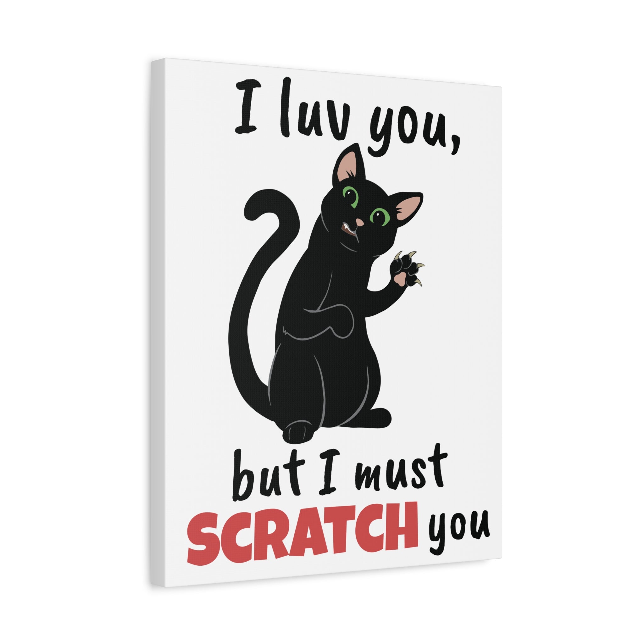 Cats Scratch Canvas Print | Funny Scratch Design Wall Art for Cat Lovers