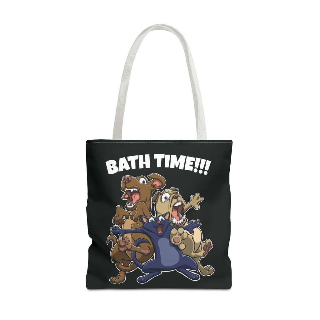 Funny Bath Time Cat & Dogs Cartoon | Tote Bag