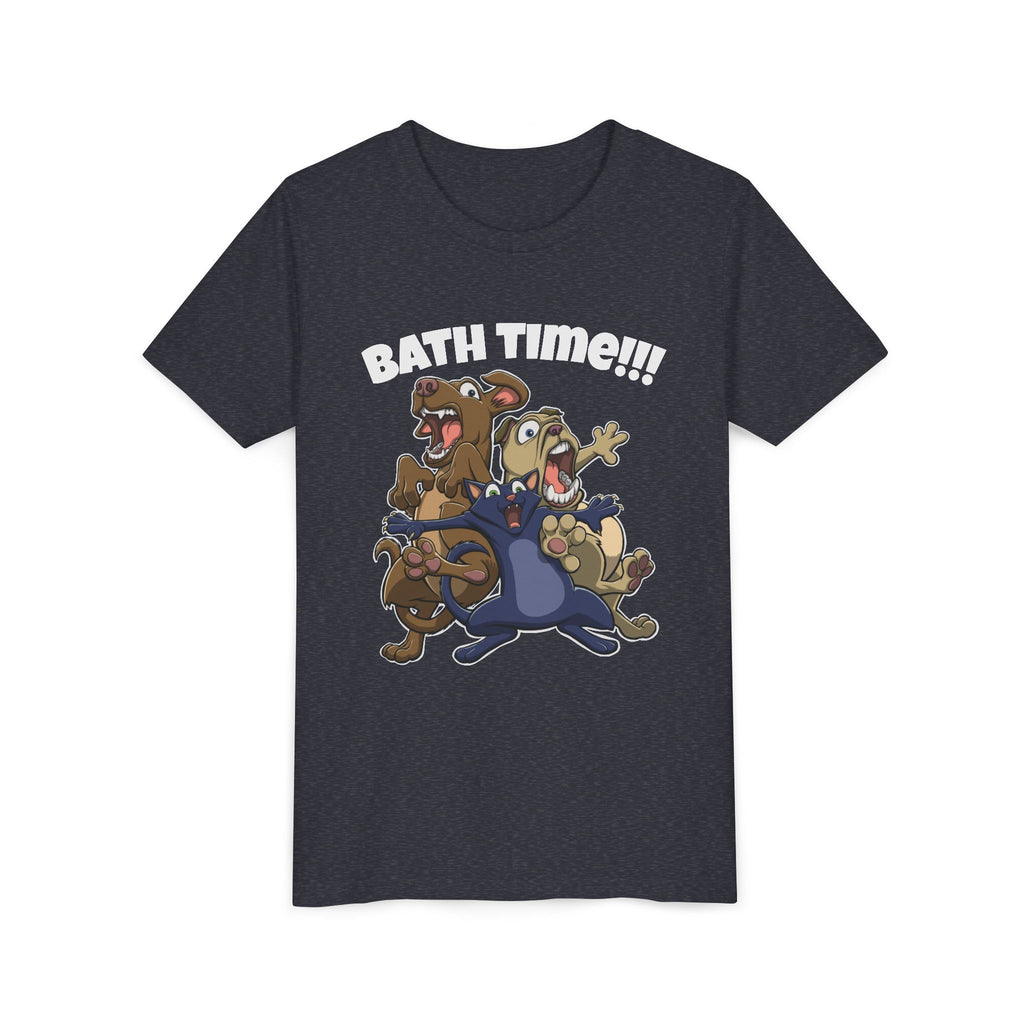 Funny Bath Time Cat & Dogs Cartoon | Kids Jersey Tee