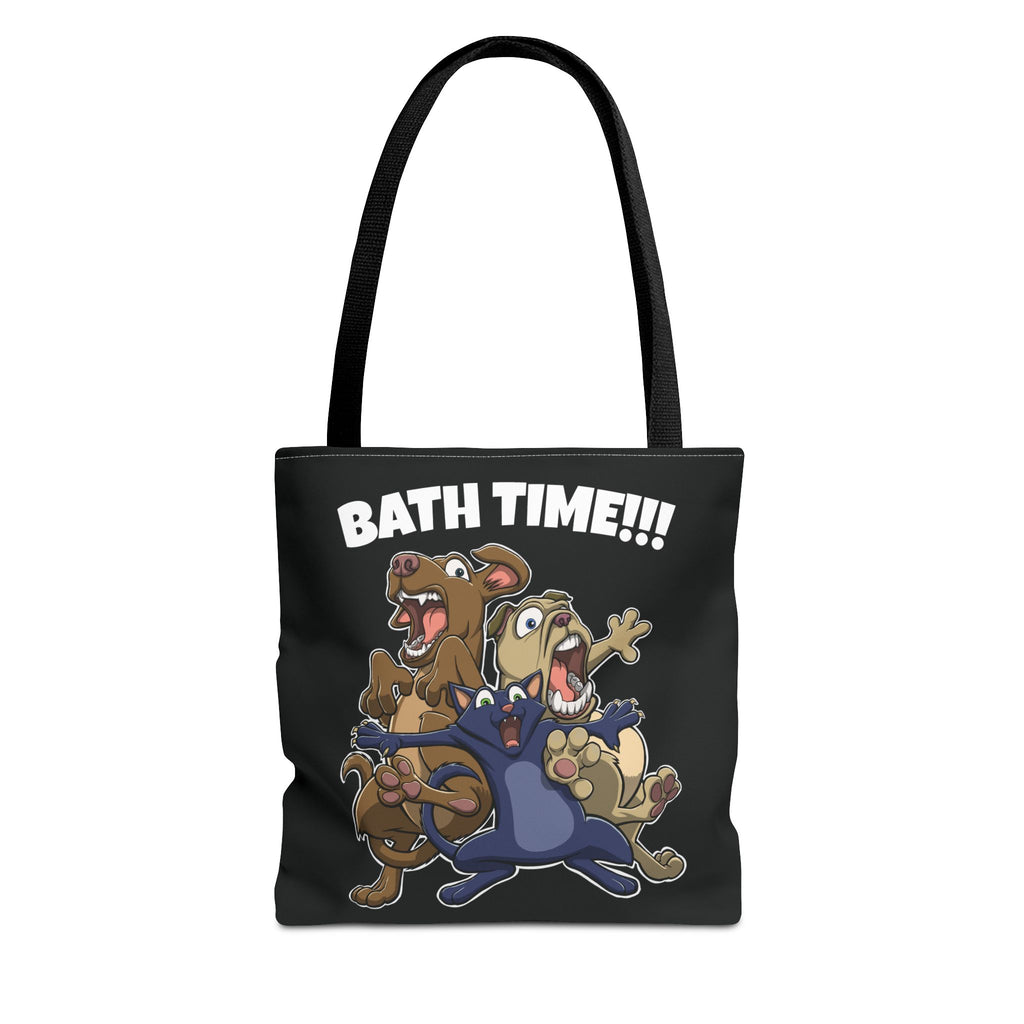 Funny Bath Time Cat & Dogs Cartoon | Tote Bag