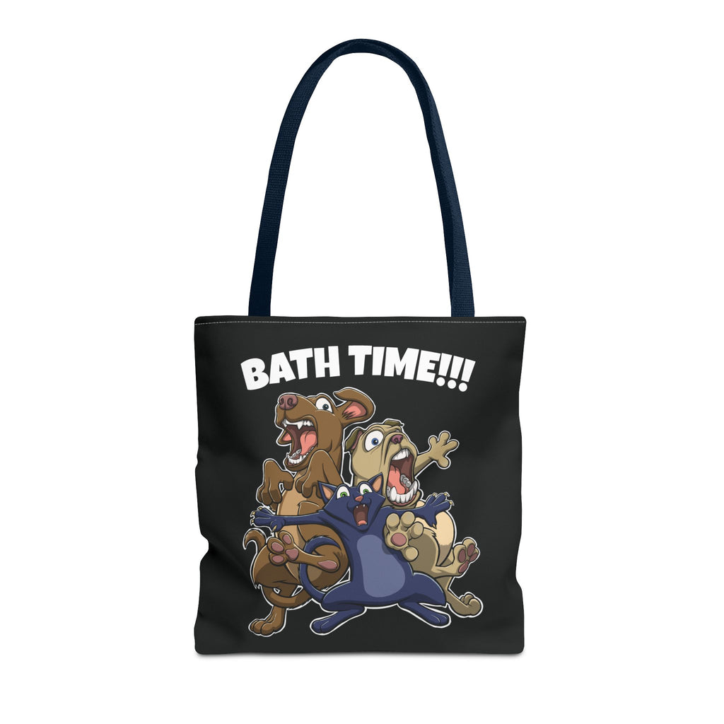 Funny Bath Time Cat & Dogs Cartoon | Tote Bag
