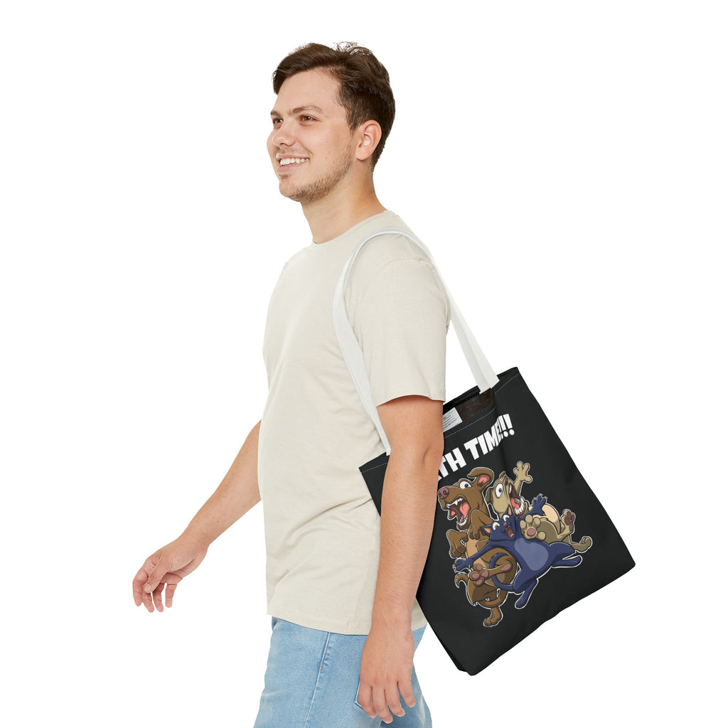 Funny Bath Time Cat & Dogs Cartoon | Tote Bag