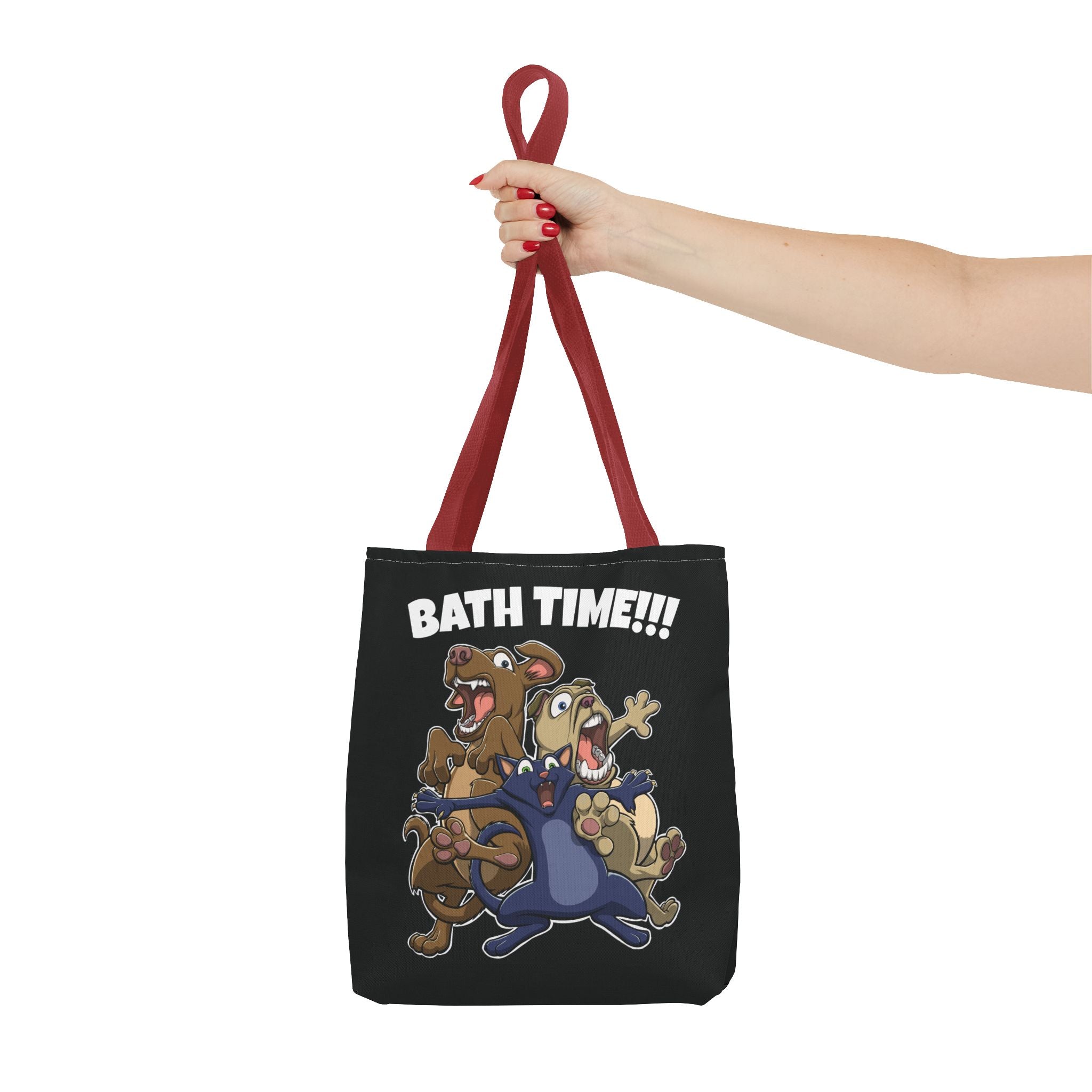 Funny Bath Time Cat & Dogs Cartoon | Tote Bag