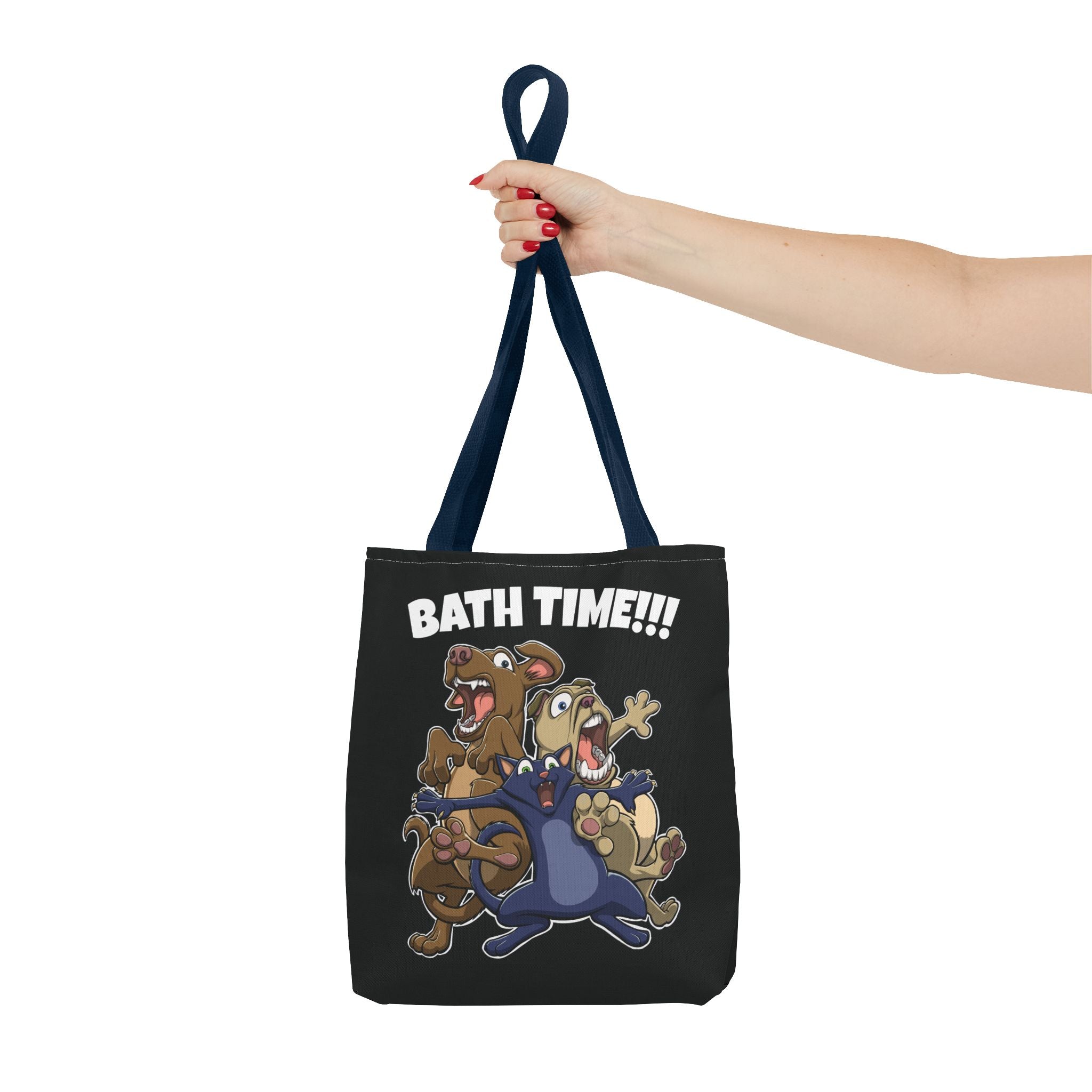 Funny Bath Time Cat & Dogs Cartoon | Tote Bag