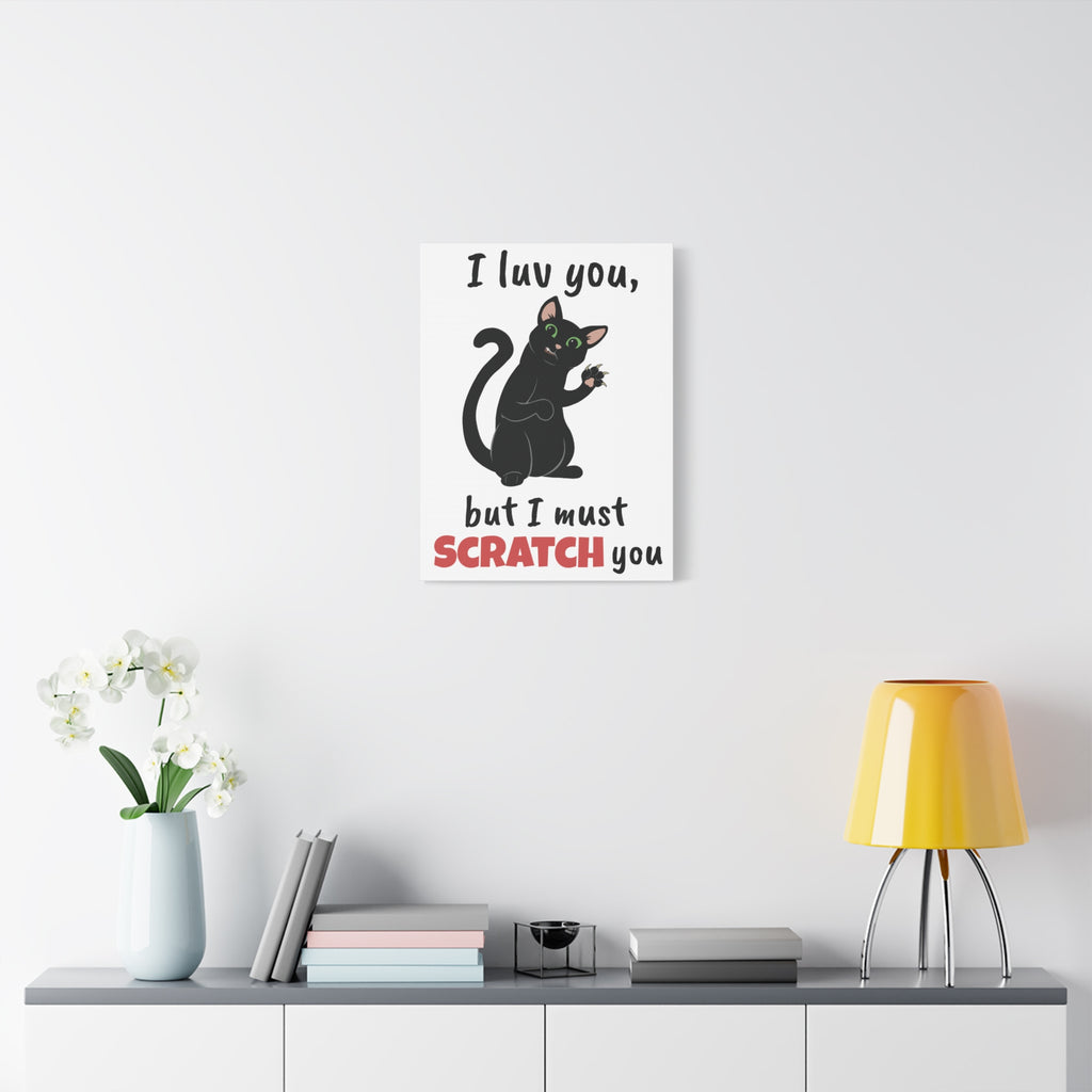 Cats Scratch Canvas Print | Funny Scratch Design Wall Art for Cat Lovers