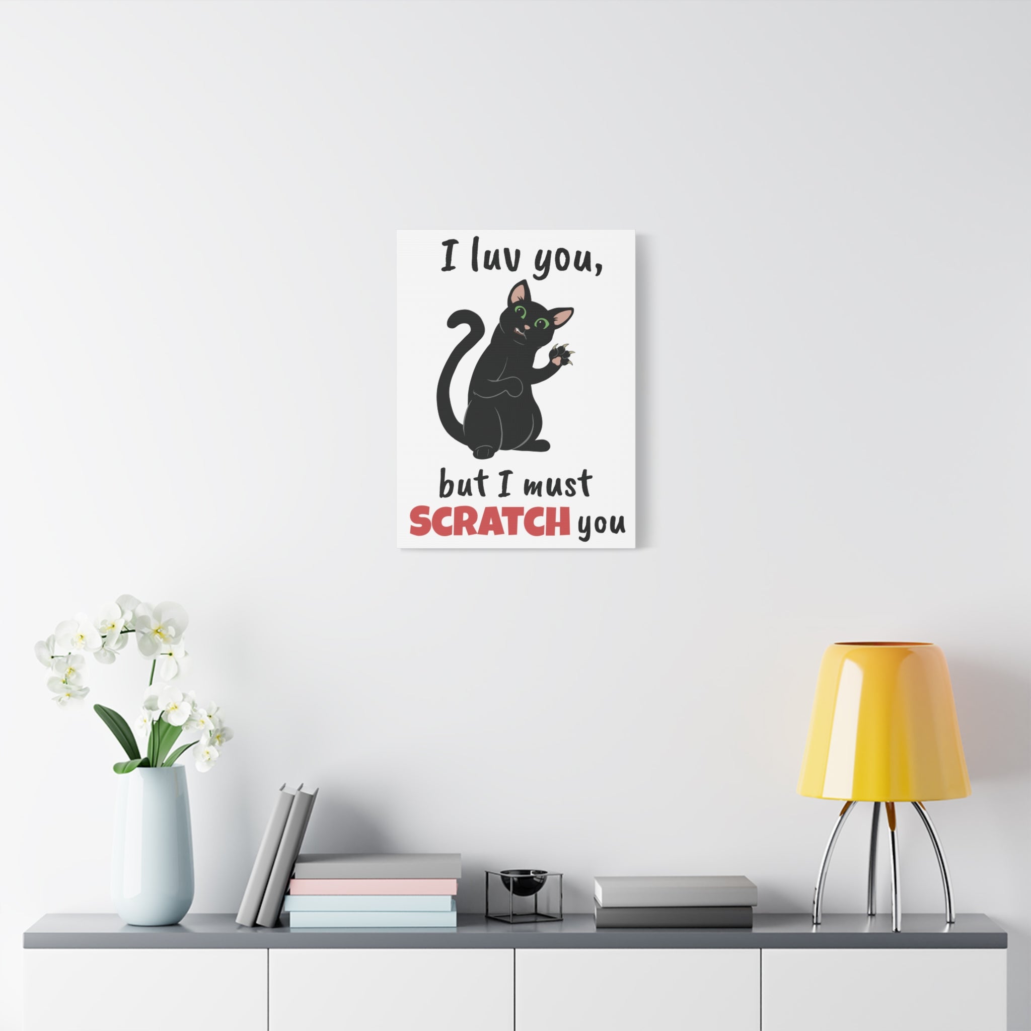 Cats Scratch Canvas Print | Funny Scratch Design Wall Art for Cat Lovers