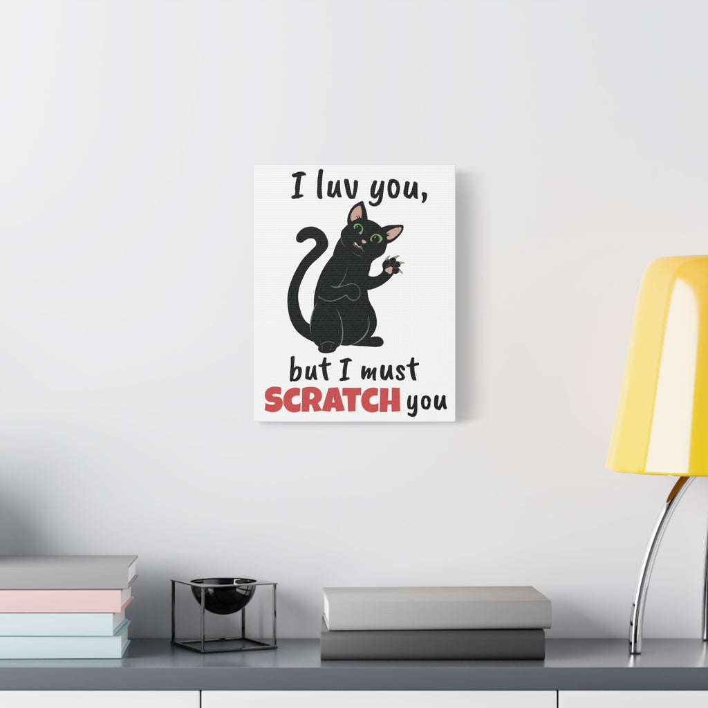 Cats Scratch Canvas Print | Funny Scratch Design Wall Art for Cat Lovers