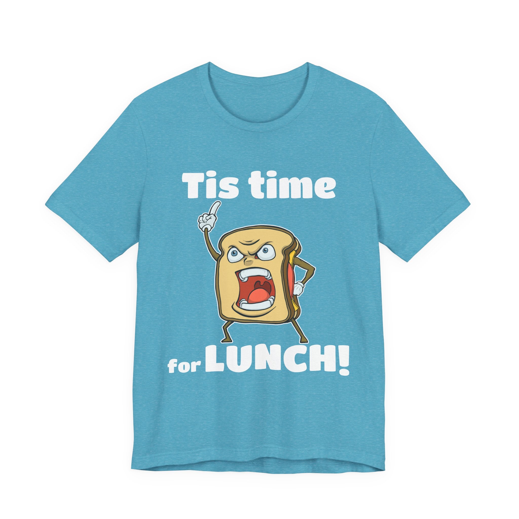 Cartoon Sandwich Declares Lunch Time | Dark Colors Unisex Tee