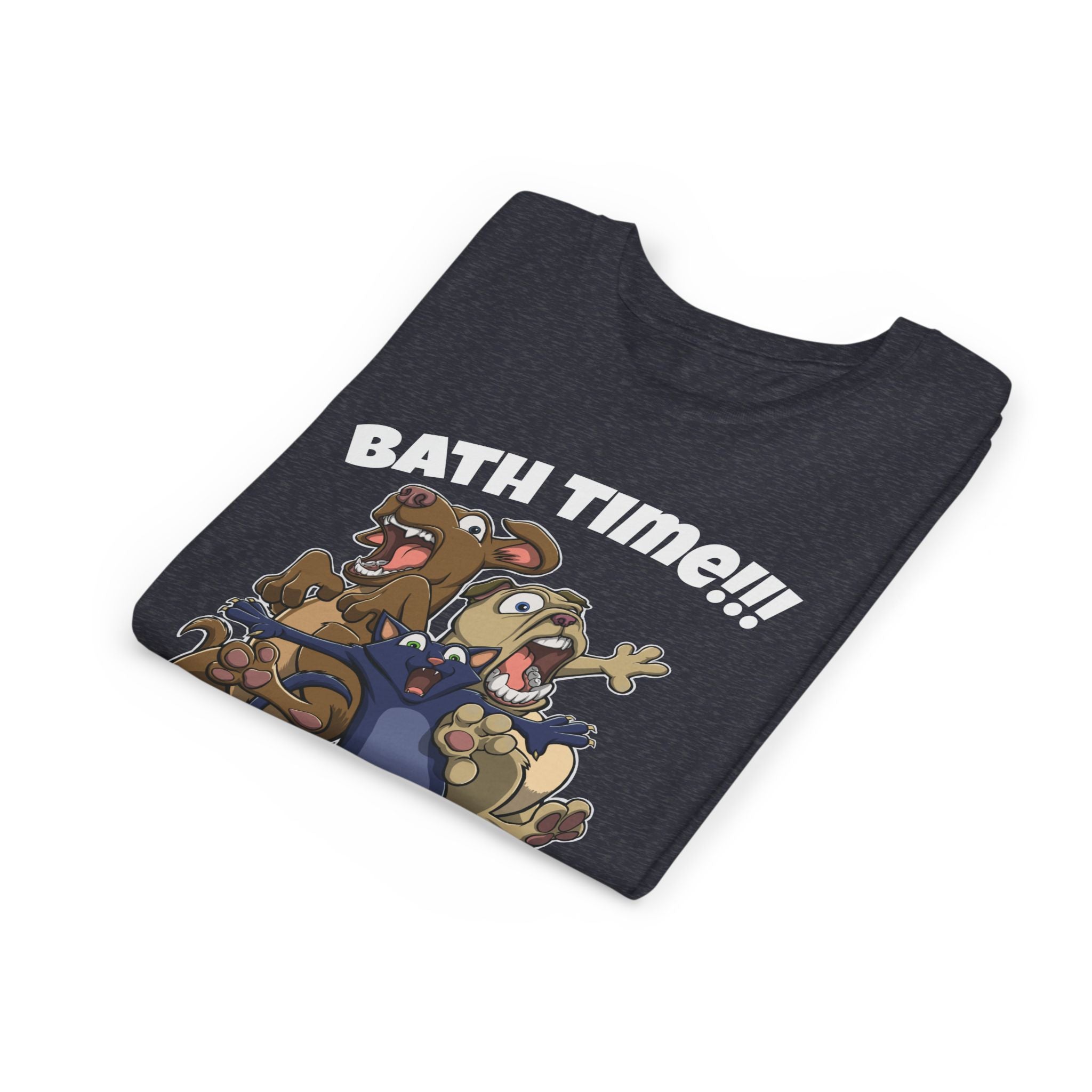 Funny Bath Time Cat & Dogs Cartoon | Kids Jersey Tee