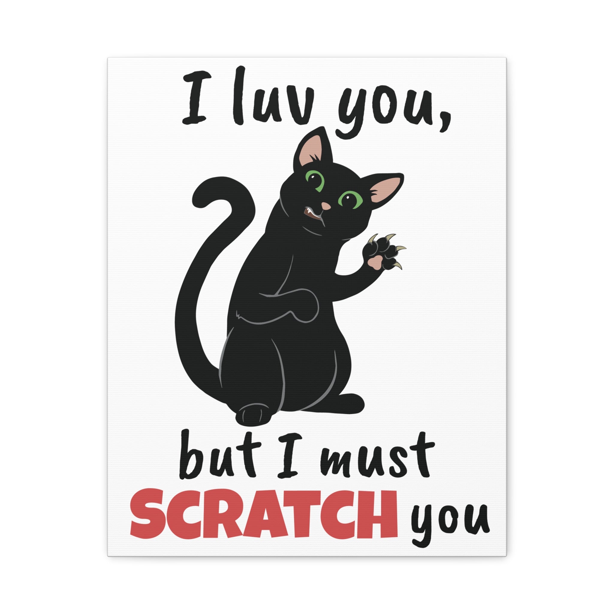 Cats Scratch Canvas Print | Funny Scratch Design Wall Art for Cat Lovers