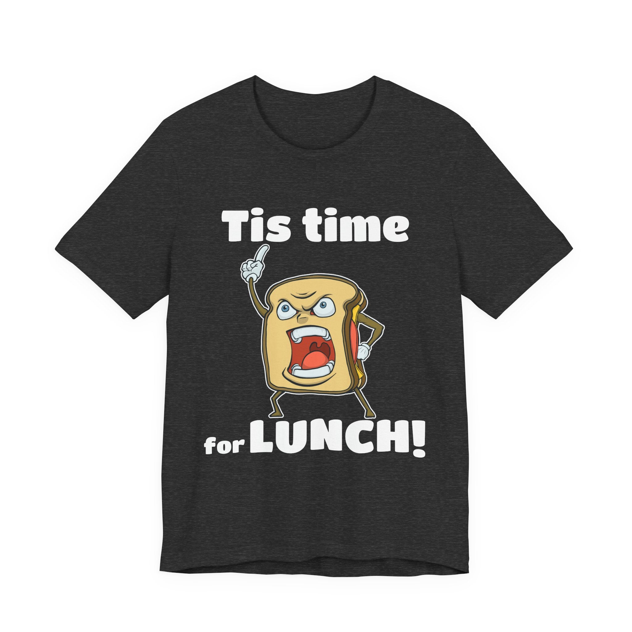 Cartoon Sandwich Declares Lunch Time | Dark Colors Unisex Tee