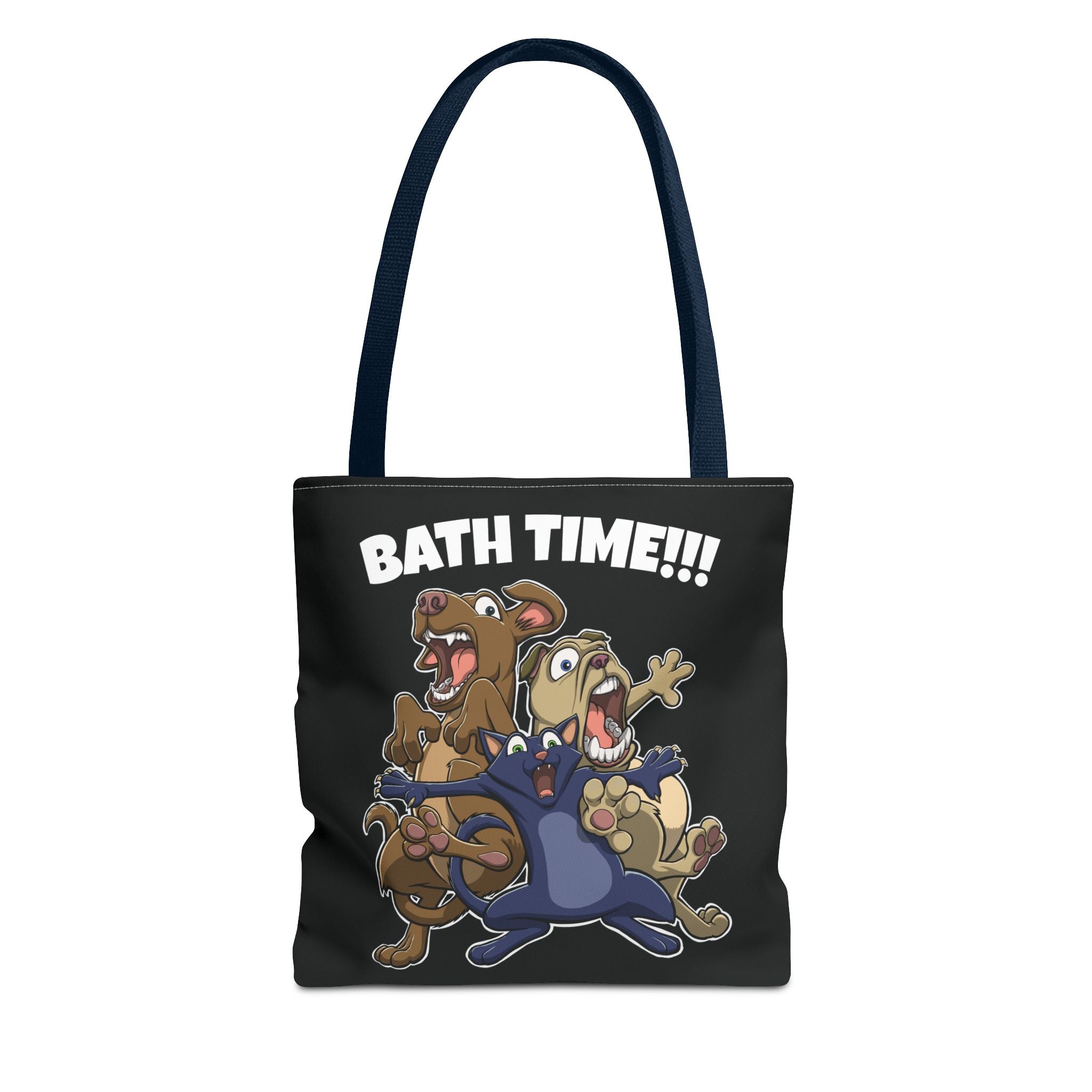 Funny Bath Time Cat & Dogs Cartoon | Tote Bag