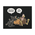 Cat & Turkey Discuss the Holidays | Funny Animal Canvas Print
