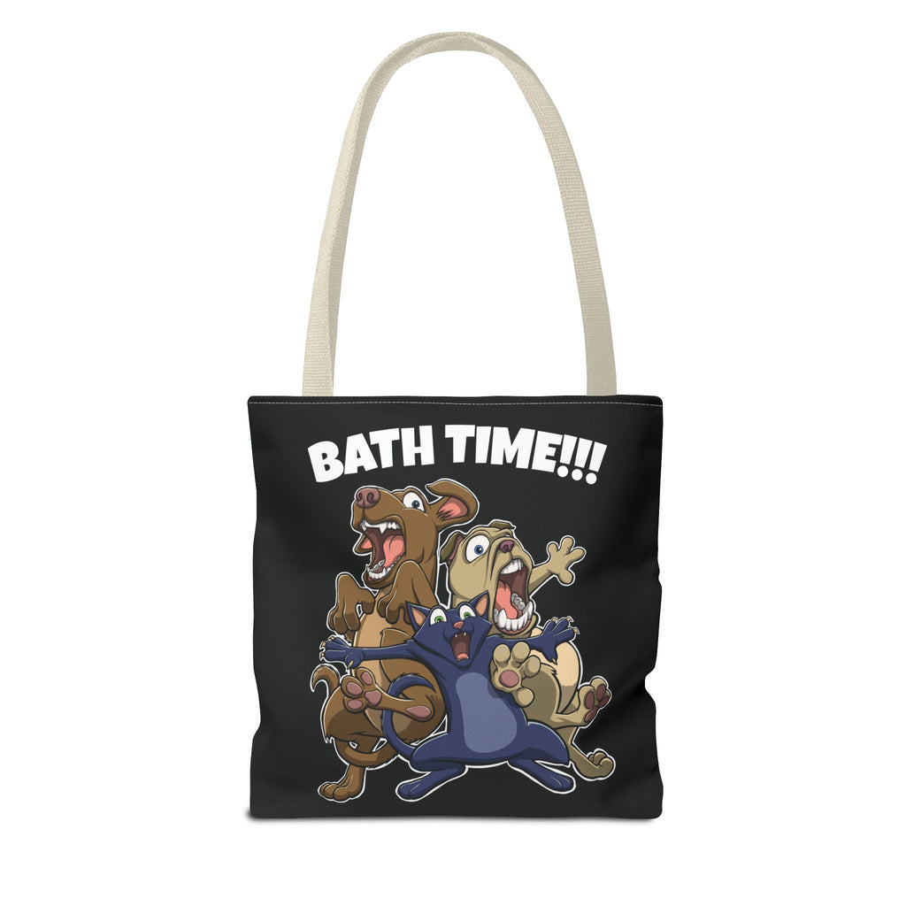 Funny Bath Time Cat & Dogs Cartoon | Tote Bag