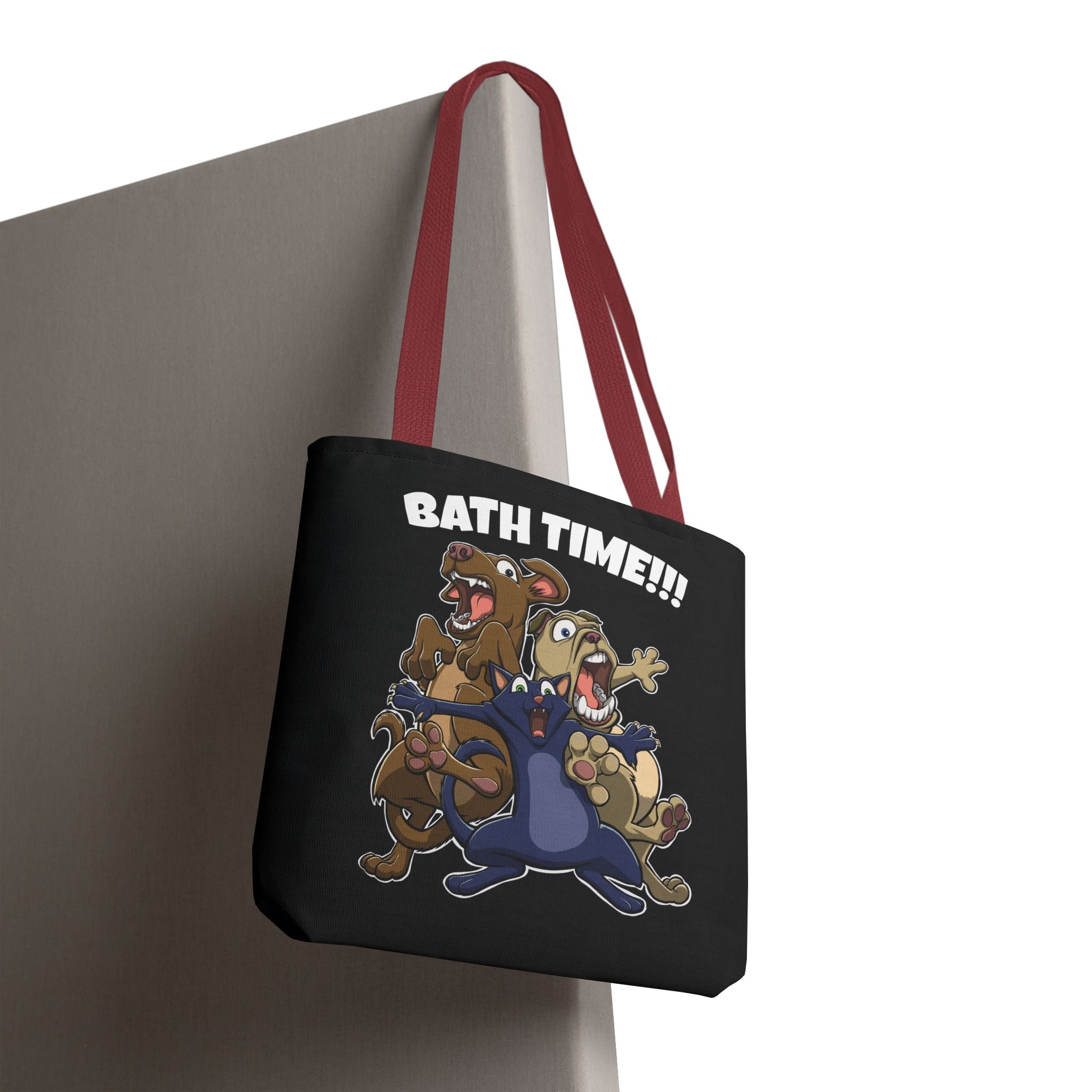 Funny Bath Time Cat & Dogs Cartoon | Tote Bag