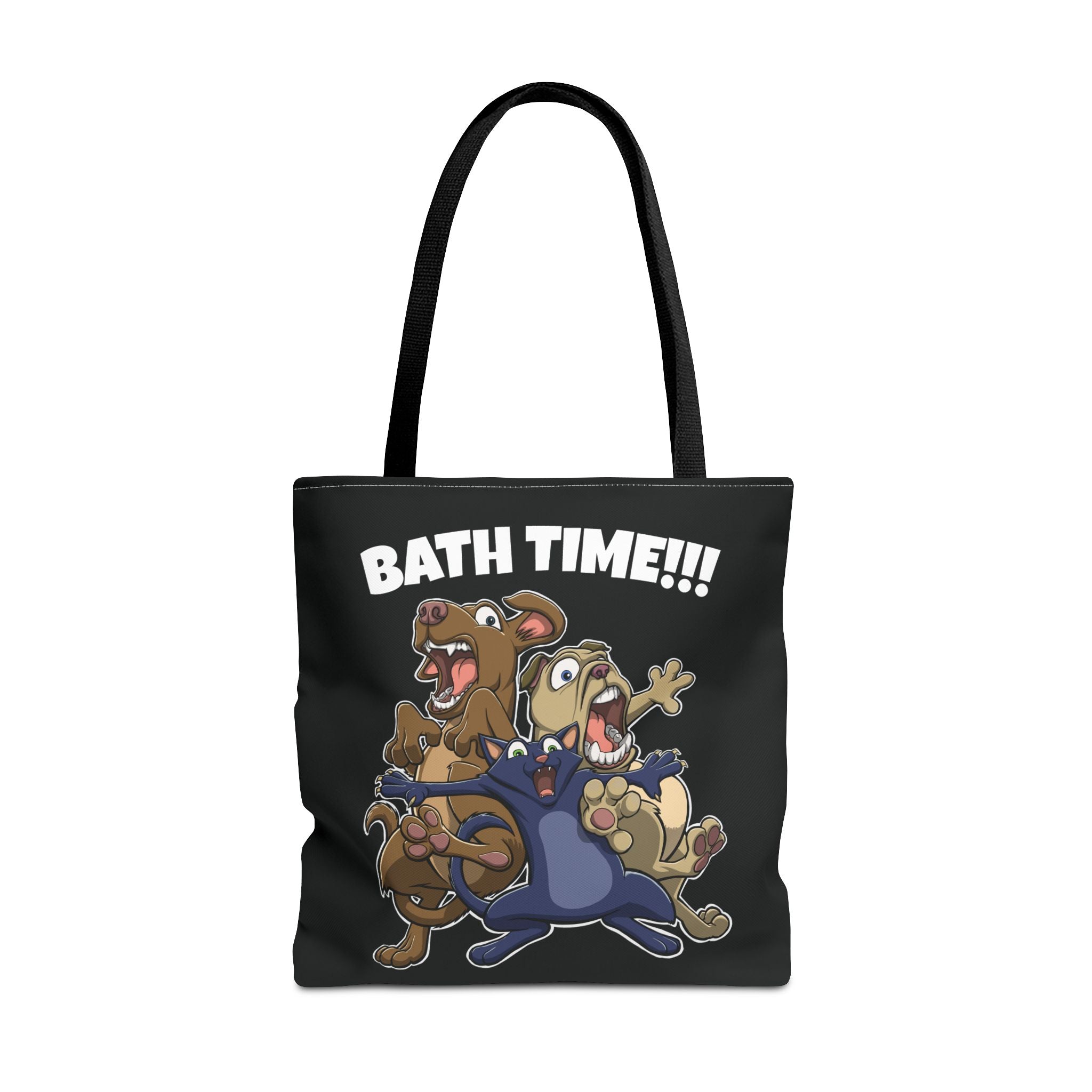Funny Bath Time Cat & Dogs Cartoon | Tote Bag