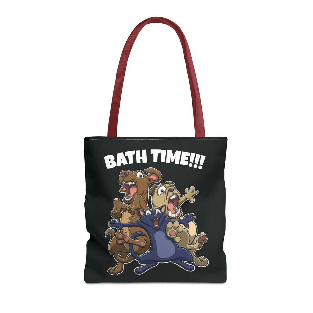 Funny Bath Time Cat & Dogs Cartoon | Tote Bag