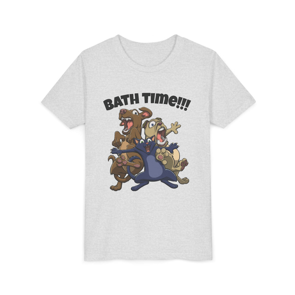 Funny Bath Time Cat & Dogs Cartoon | Kids Jersey Tee
