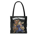 Funny Bath Time Cat & Dogs Cartoon | Tote Bag