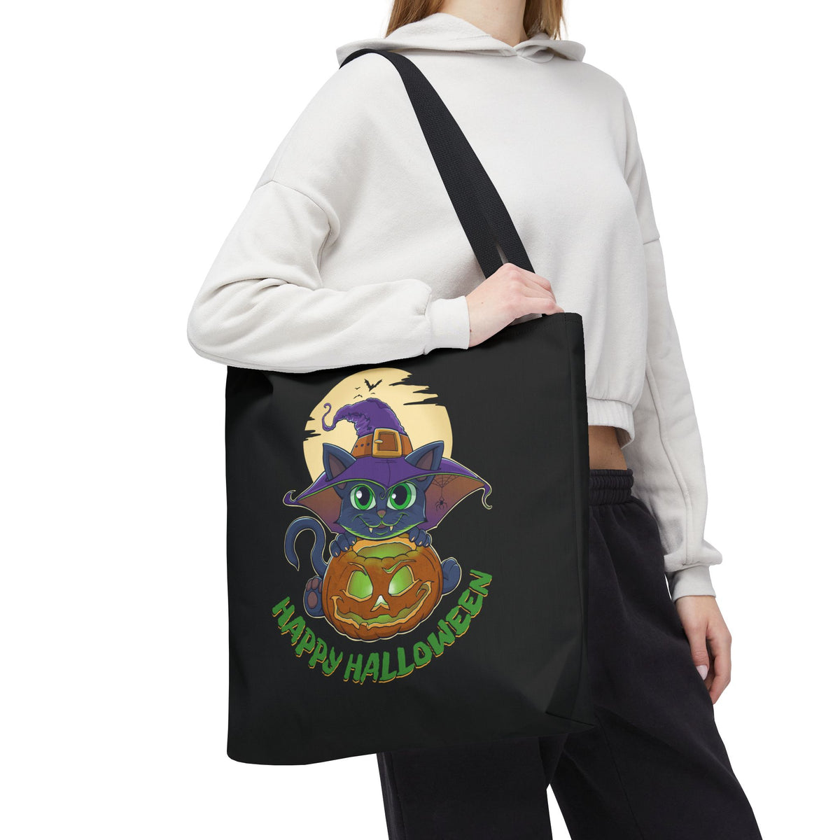 Pumpkin Witch Cat | Halloween Tote Bag