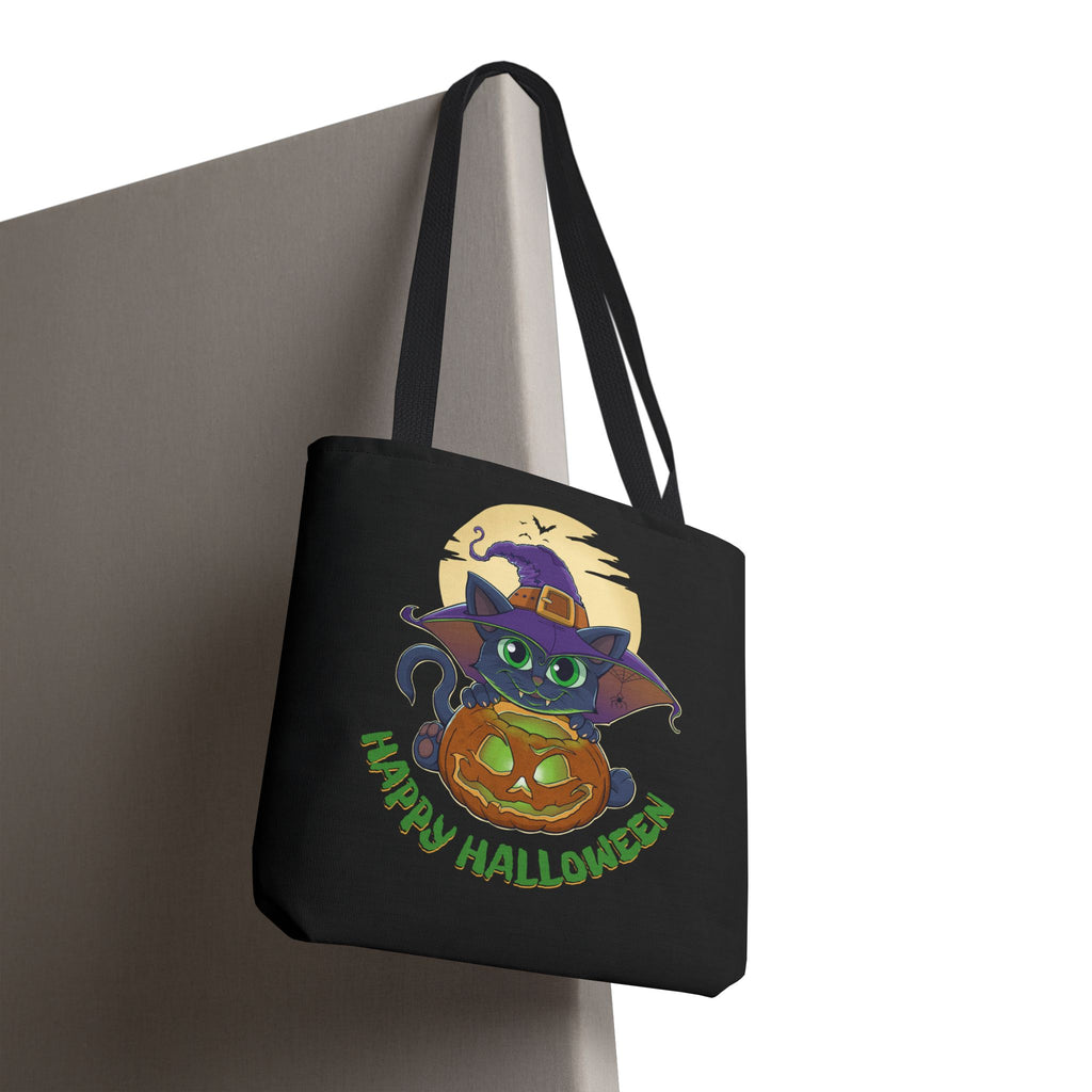 Pumpkin Witch Cat | Halloween Tote Bag
