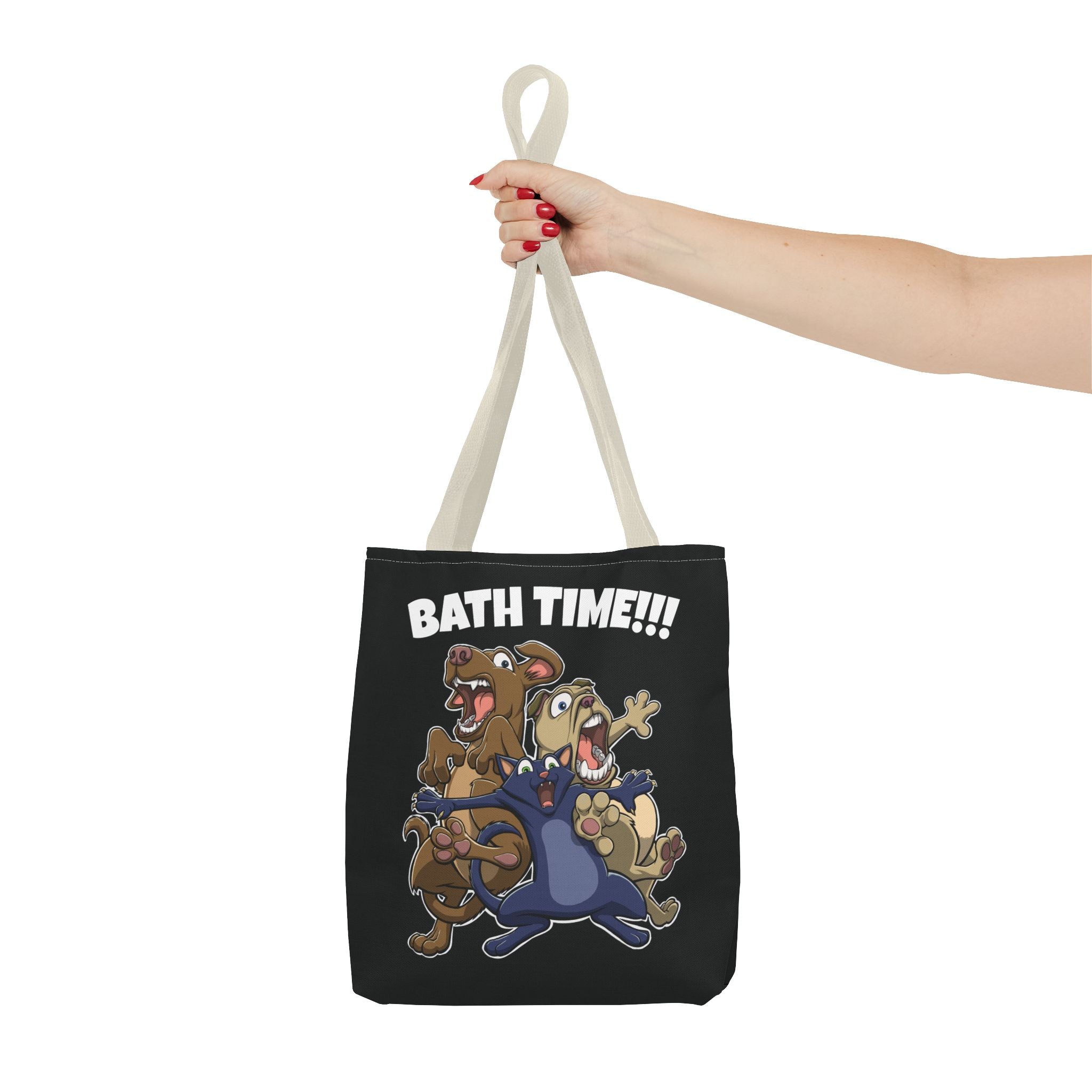 Funny Bath Time Cat & Dogs Cartoon | Tote Bag