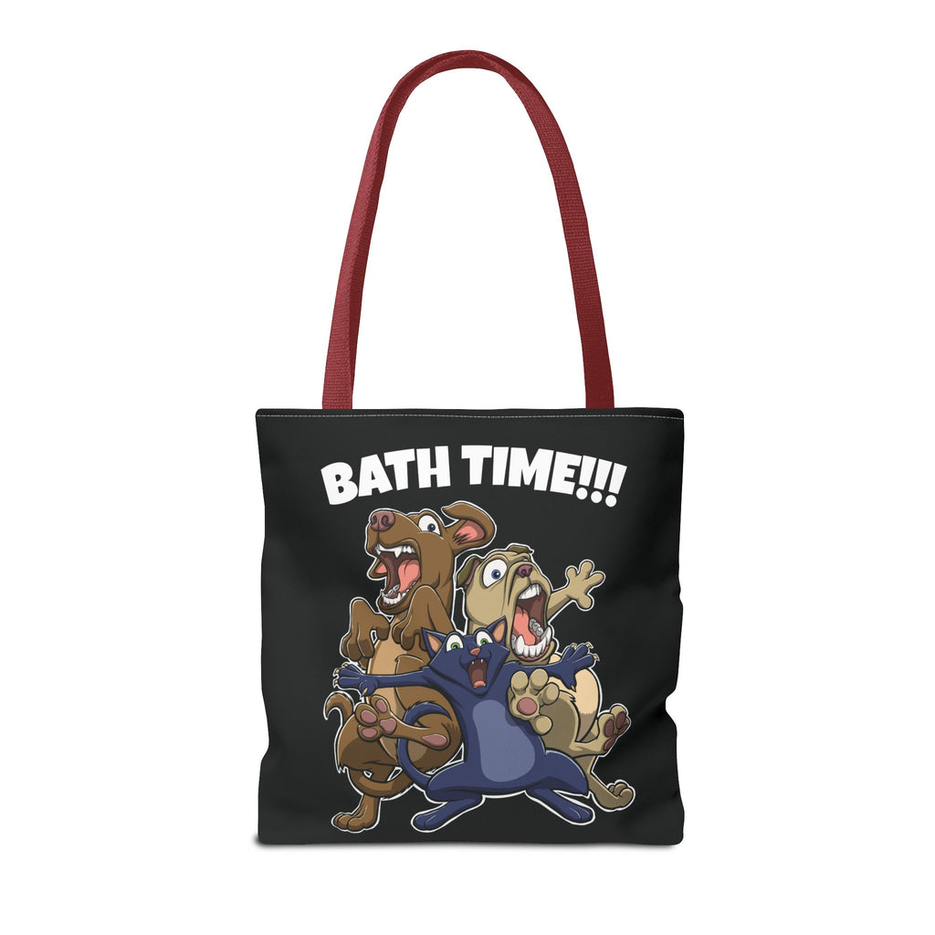 Funny Bath Time Cat & Dogs Cartoon | Tote Bag