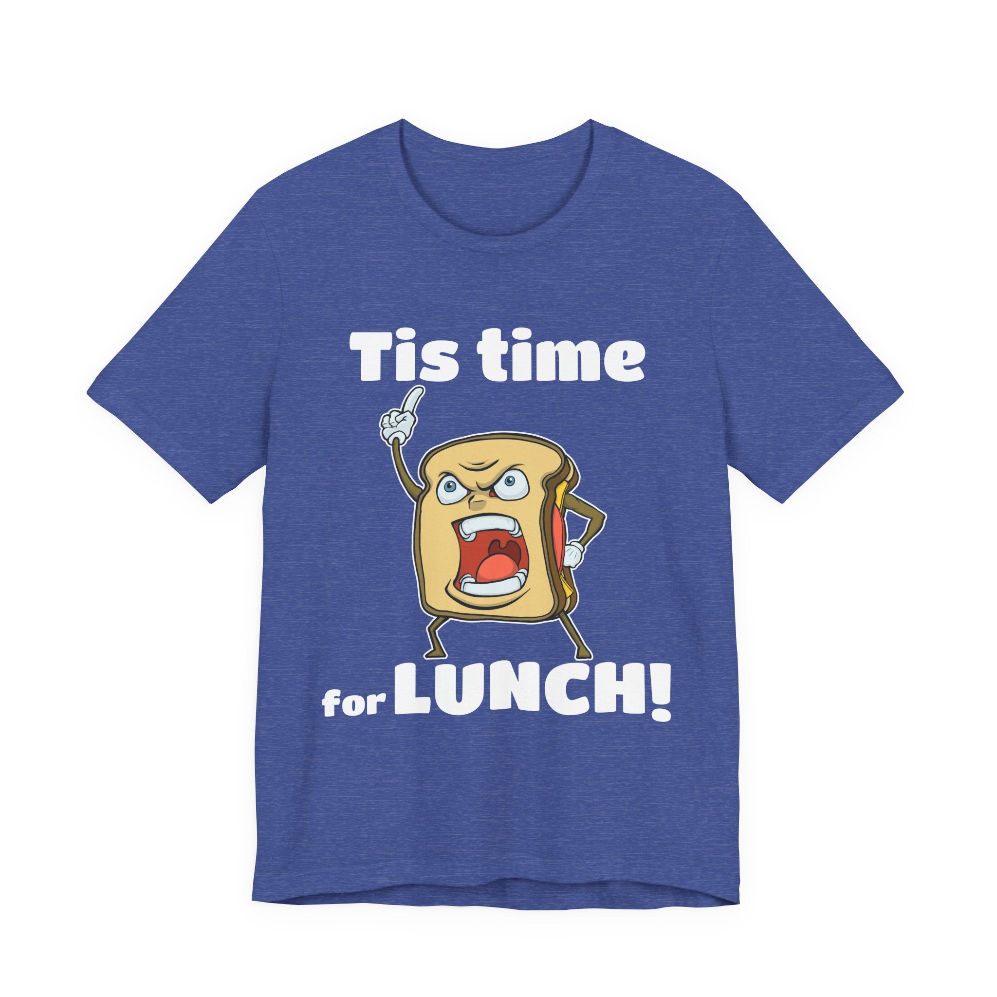 Cartoon Sandwich Declares Lunch Time | Dark Colors Unisex Tee