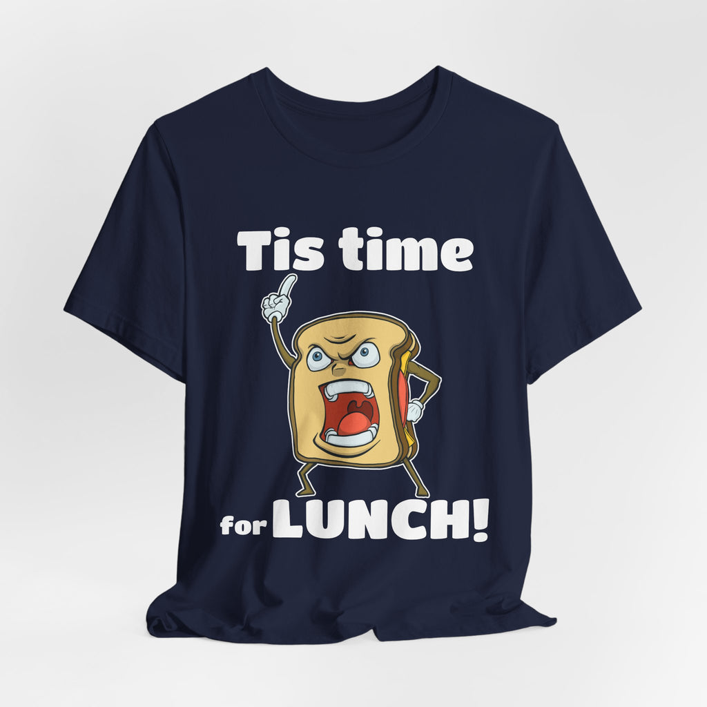 Cartoon Sandwich Declares Lunch Time | Dark Colors Unisex Tee