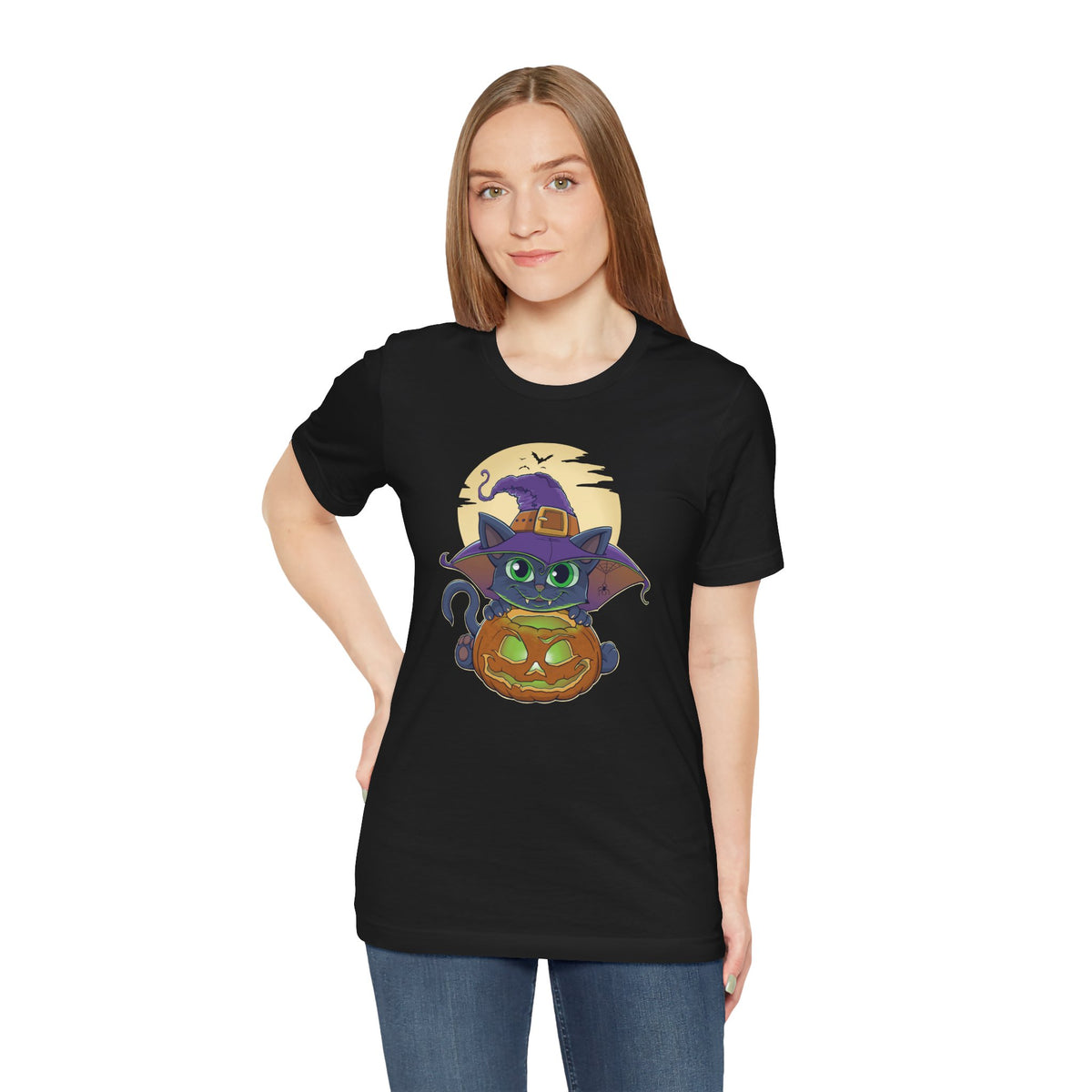 Pumpkin Witch Cat | Halloween Graphic Tee
