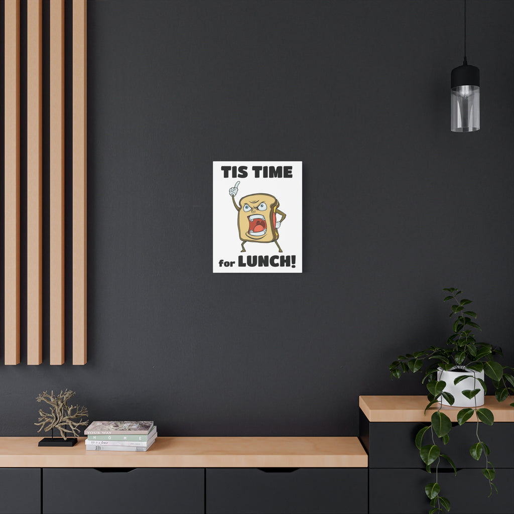 Cartoon Sandwich Declares Lunch Time | Canvas Print | Funny Food Wall Art