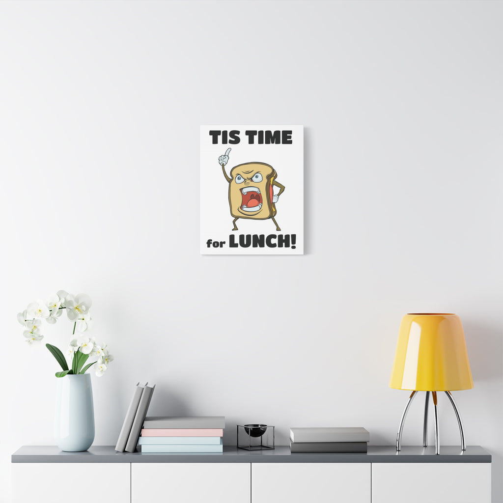 Cartoon Sandwich Declares Lunch Time | Canvas Print | Funny Food Wall Art