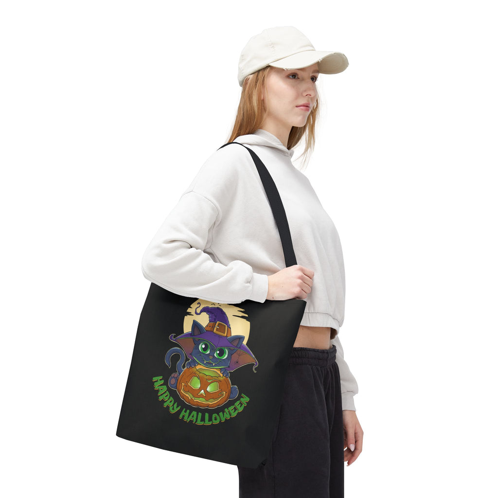 Pumpkin Witch Cat | Halloween Tote Bag
