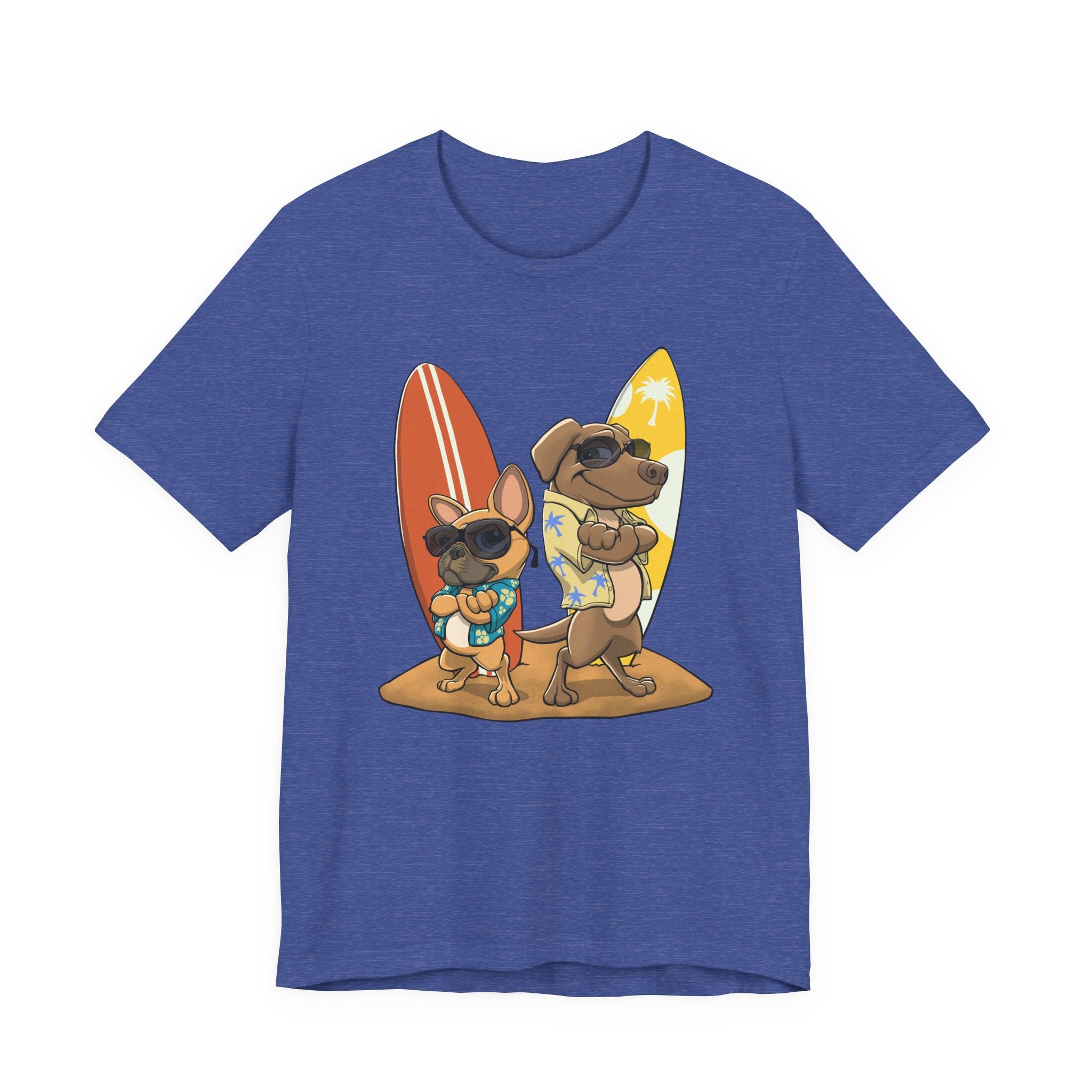 Surfer Dogs Unisex T-Shirt | Funny Cartoon Dog Tee
