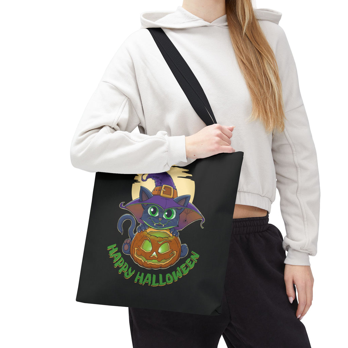Pumpkin Witch Cat | Halloween Tote Bag