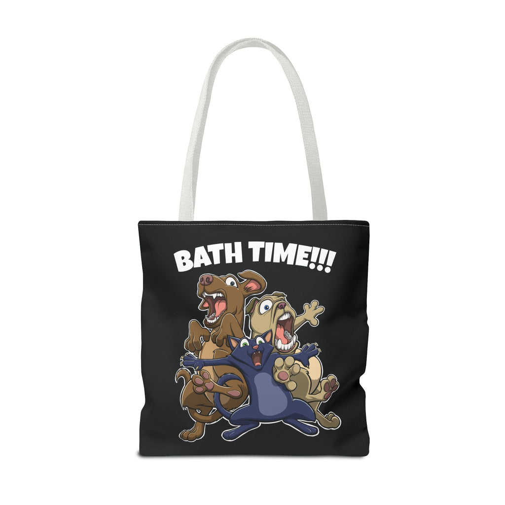Funny Bath Time Cat & Dogs Cartoon | Tote Bag