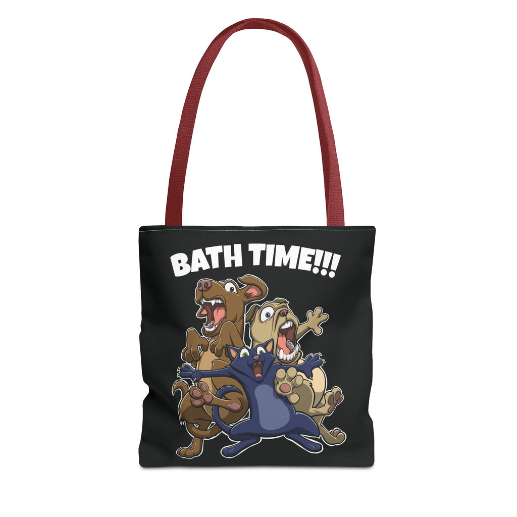 Funny Bath Time Cat & Dogs Cartoon | Tote Bag