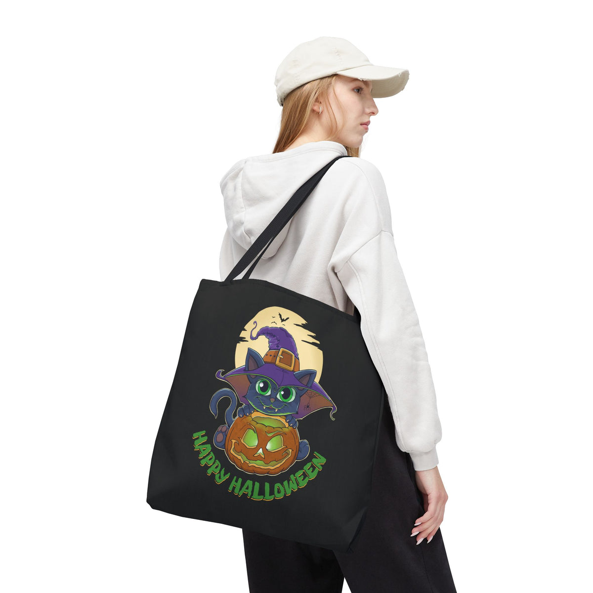 Pumpkin Witch Cat | Halloween Tote Bag